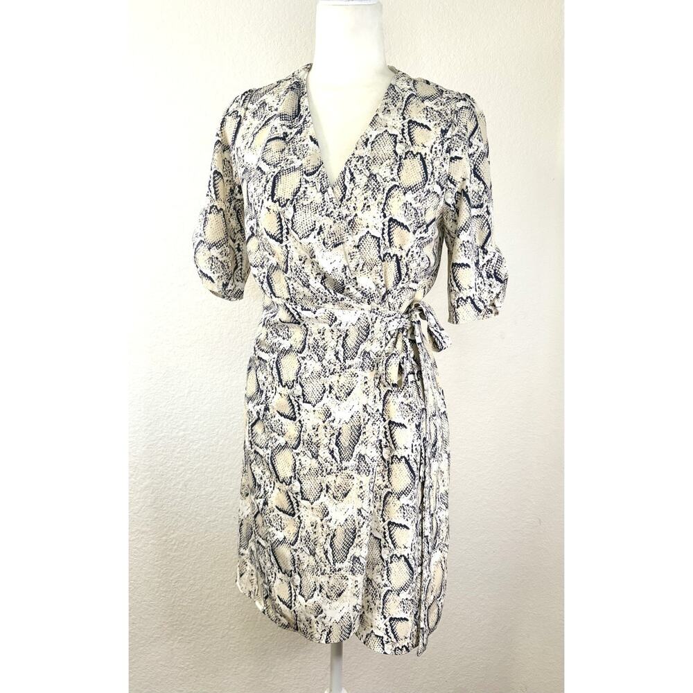 Mod Ref Women’s Wrap Dress Snakeskin Print Size M